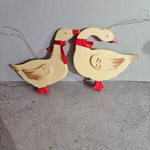 Wooden Ornament Ducks set of 2
